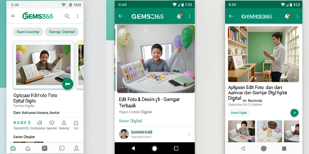 Tampilan antarmuka modern dan intuitif dari GEMS365.