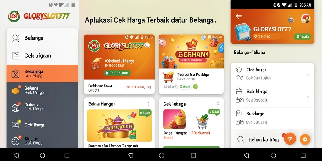Tampilan antarmuka GLORYSLOT777 saat membandingkan harga produk.