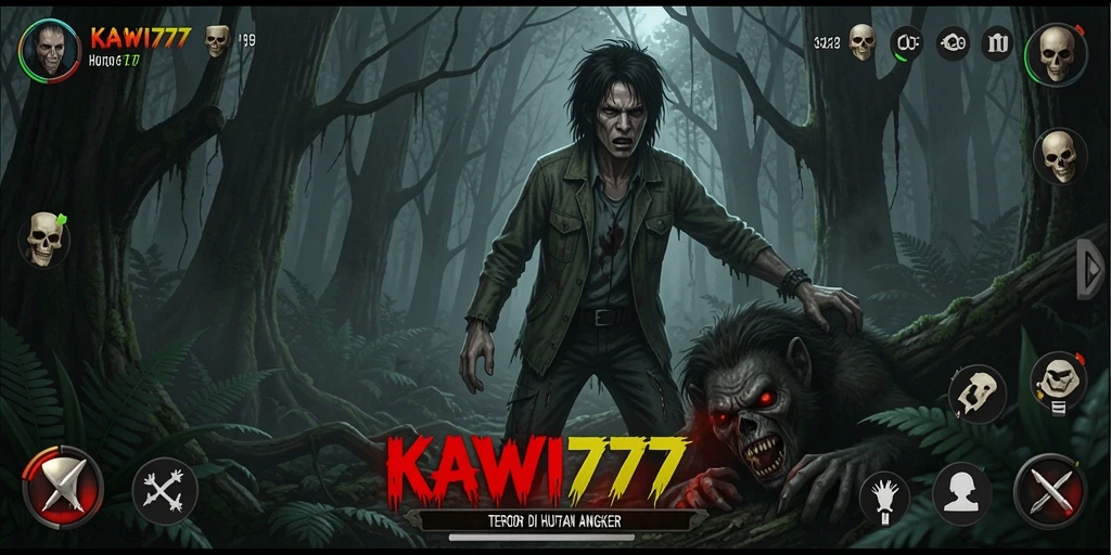 Tampilan menakutkan dari hutan dalam KAWI777.