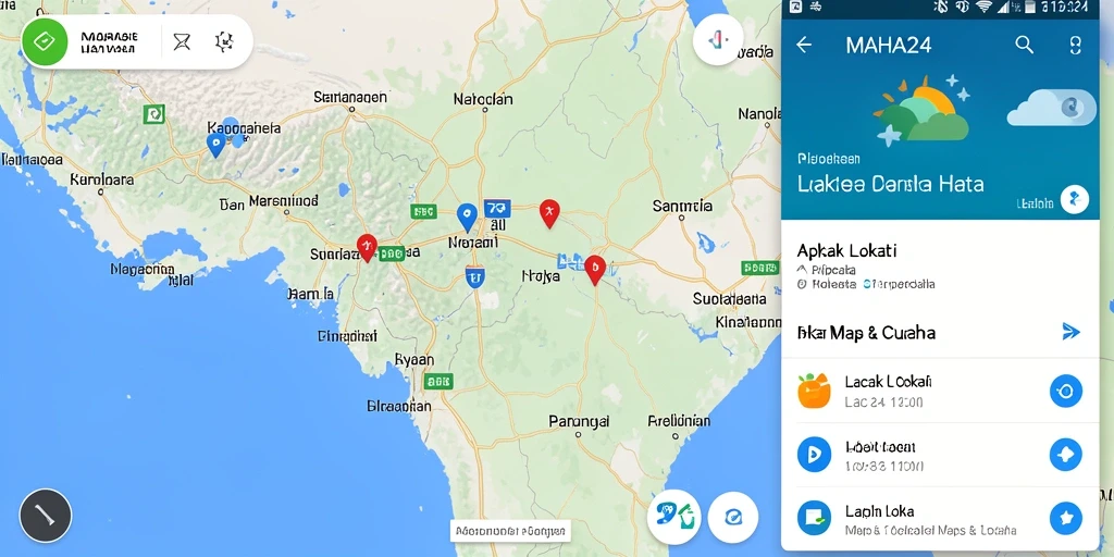 Tampilan antarmuka MAHA24 untuk pelacakan lokasi yang intuitif.