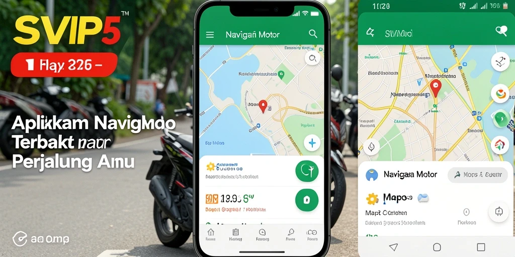 Tampilan antarmuka aplikasi SVIP5 untuk Navigasi Motor yang intuitif dan informatif.